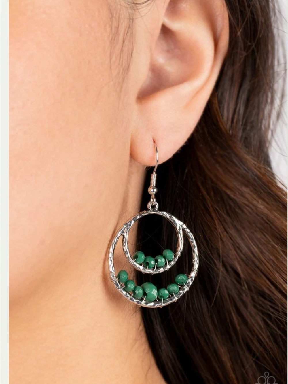 Bustling Beads - Green Earrings